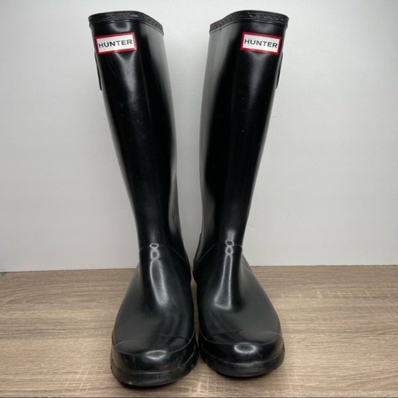 Hunter Shoes - Hunter Original Black Tall Gloss Rain Boots Size 8